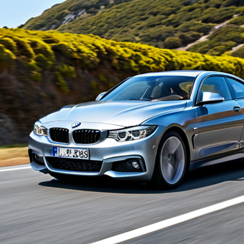 Home 14 BMW 4 Series**
"A sporty BMW 4 Series coupe speeding down a coastal highway, fully clothed driver visible, bright daylight, showcasing its sharp lines and aggressive design, safe for work, professional car photography, perfect anatomy, correct proportions, natural pose, high quality, appropriate content."
**