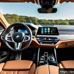Home 16 BMW iX와 테슬라 모델 X 비교 - A sleek BMW iX electric SUV interior showcasing premium eco-friendly materials with meticulous finis...